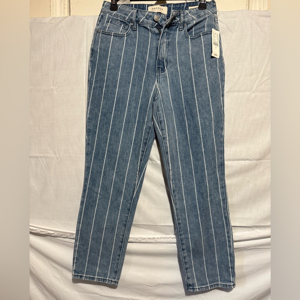Striped Blue Women's Jeans Pacsun Los Angeles. Mom jeans.